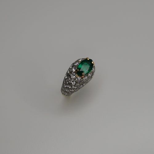 Bague 49-49.5 Cartier - Bague Vintage Émeraude et diamants 58 Facettes