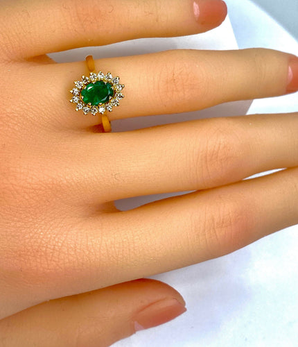 Bague Bague marguerite émeraude diamants 58 Facettes AB181