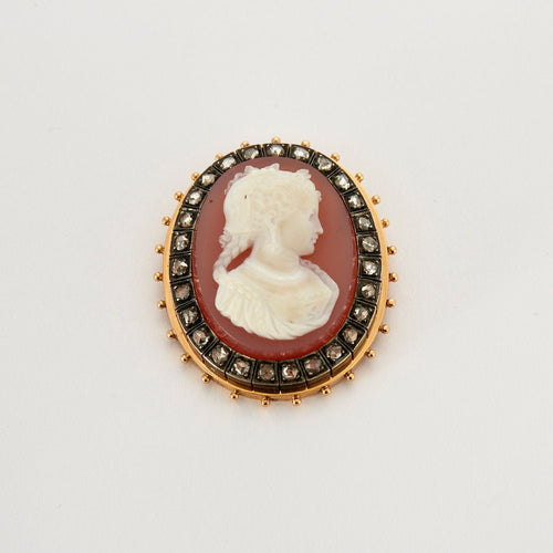 Pendentif Pendentif Camée Agate Diamants 58 Facettes 1462
