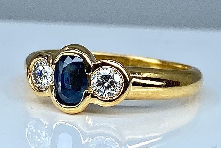 Bague 50 Bague saphir et diamants 58 Facettes AB163