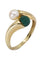 Bague 49 BAGUE TOI ET MOI PERLE ET MALACHITE 58 Facettes 060971