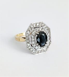Bague 50 Bague octogonale saphir et diamants 58 Facettes 1-866/7