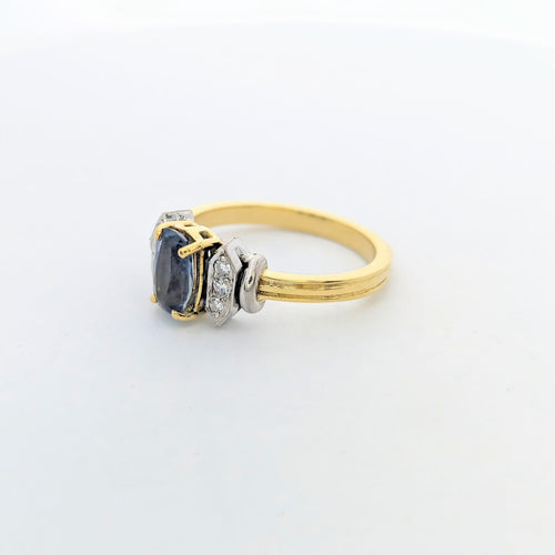 Bague 53 Bague 2 ors diamants et Aigue-marine 58 Facettes 27223