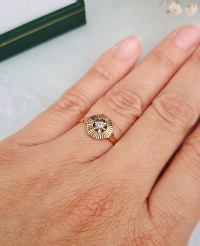 Bague 50.5 Bague Art Déco guillochée 58 Facettes 324