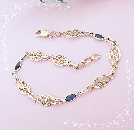 Bracelet Bracelet filigrane Saphirs Or Jaune 58 Facettes AA 1594