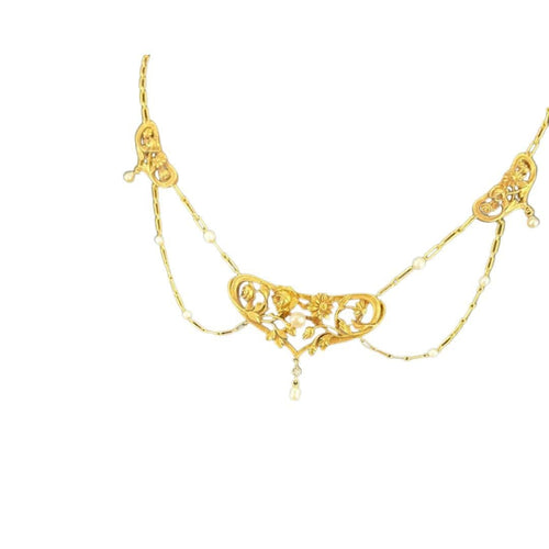 Collier Collier Art Nouveau Perles Fines Diamant 58 Facettes 1158563
