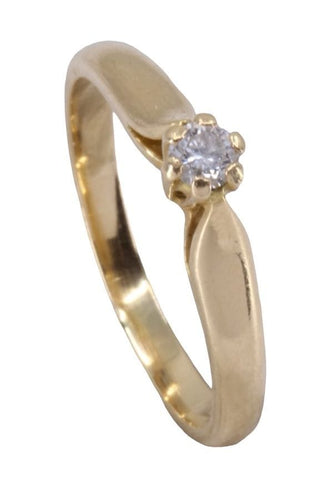 Bague 52 Solitaire or blanc, diamant 0.10 carat 58 Facettes 079751
