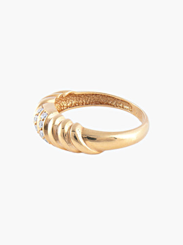 Bague 57 Bague Godron Or Jaune 58 Facettes
