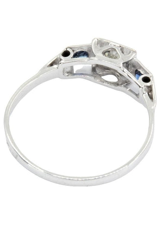 Bague BAGUE ART-DÉCO SAPHIRS ET DIAMANTS 58 Facettes 042051