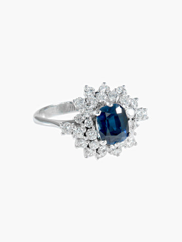 Bague 57 Bague Marguerite Saphir et Diamants 58 Facettes