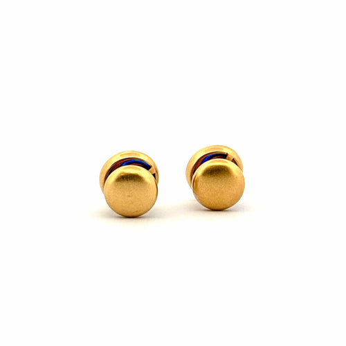 Boutons de manchette Bouton de manchette vintage en or émail et diamants 58 Facettes