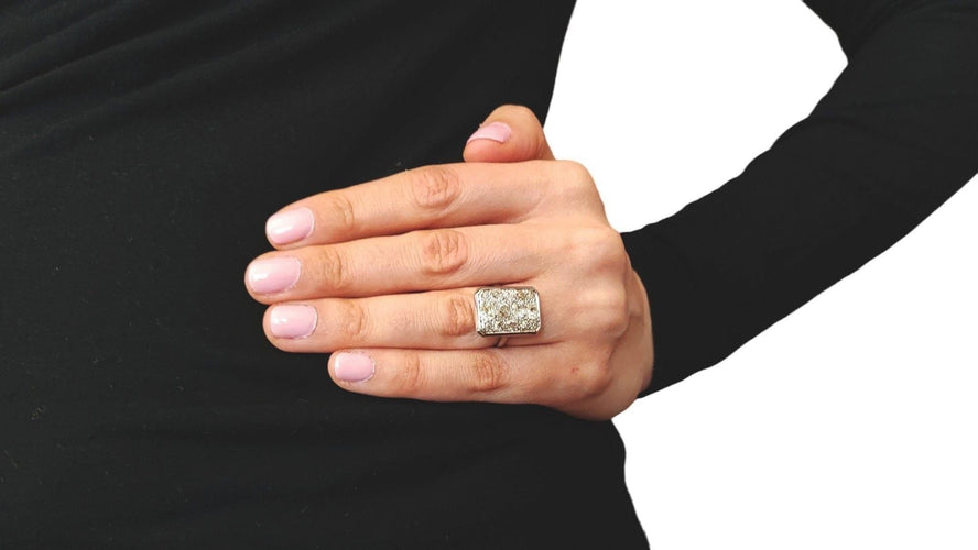 Bague 51 Bague Art Déco platine et diamants 58 Facettes RA.607/9