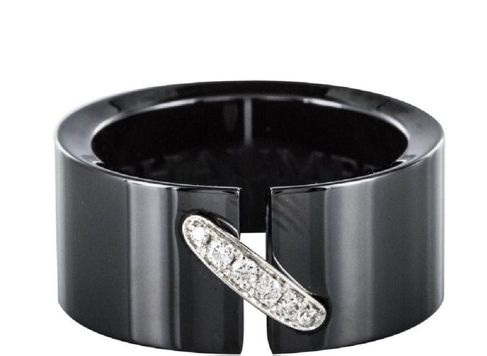 Bague 52 CHAUMET - BAGUE LIEN CÉRAMIQUE ET DIAMANTS 58 Facettes 081956-052