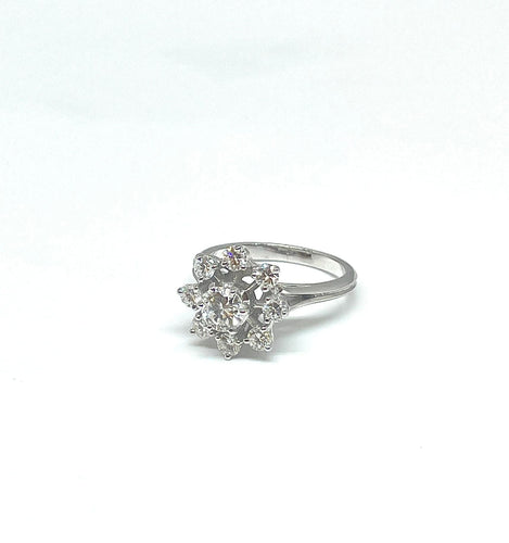 Bague Bague marguerite or blanc et diamants 58 Facettes