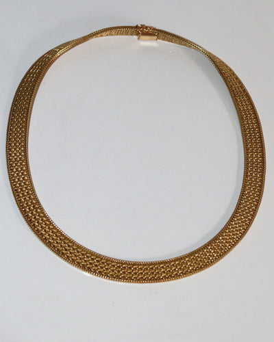 Collier Collier ras de cou Rétro or jaune maille polonaise 58 Facettes 250