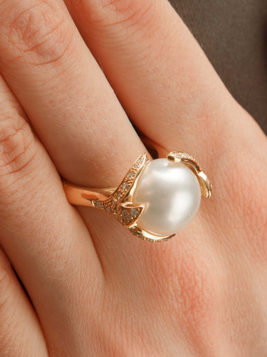 Bague Bague Perle des Mers du Sud et diamants 58 Facettes HS2865