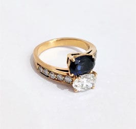 Bague 47 Bague toi et moi saphir et diamants 58 Facettes 1-701/1