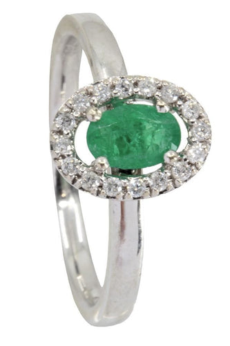 Bague 54 BAGUE MODERNE ÉMERAUDE ET DIAMANTS 58 Facettes 050941