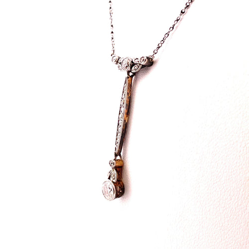 Collier Collier Art Déco platine et or serti de diamants 58 Facettes