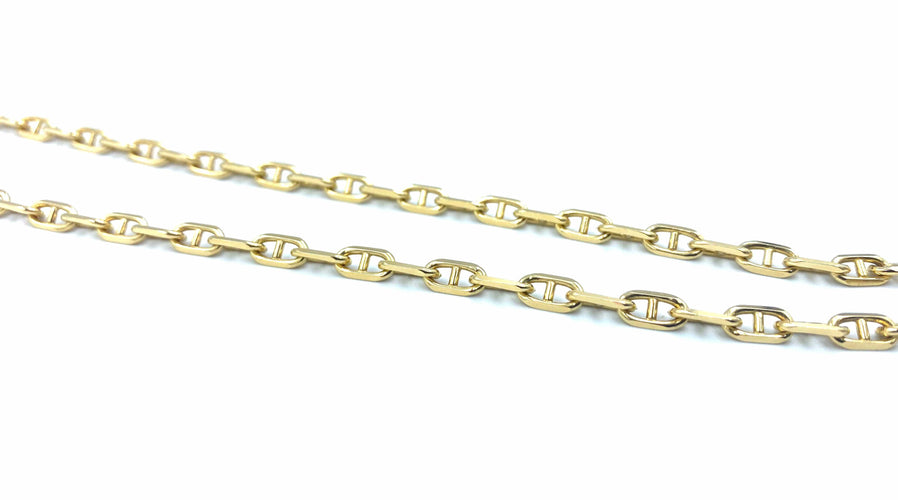 Collier Collier or jaune maille forçat limée 58 Facettes