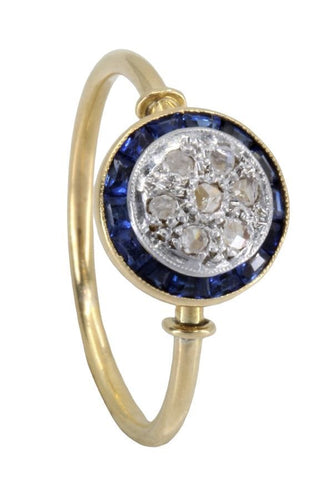 Bague 57 BAGUE ART-DÉCO SAPHIRS ET DIAMANTS 58 Facettes 057051