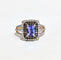 Bague 55.5 Bague or rose Tanzanite et diamants 58 Facettes 1-828/2