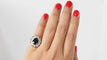 Bague 49 Bague entourage en or jaune, saphir ovale et diamants 58 Facettes 31888