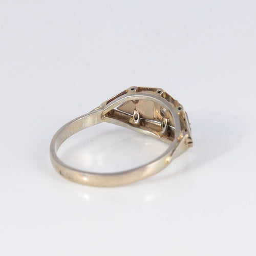 Bague 52 Bague jarretière Art Déco or blanc et diamant 58 Facettes