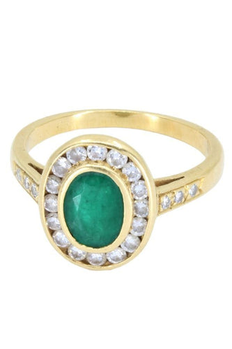 Bague 54 MARQUISE MODERNE ÉMERAUDE ET DIAMANTS 58 Facettes 054761