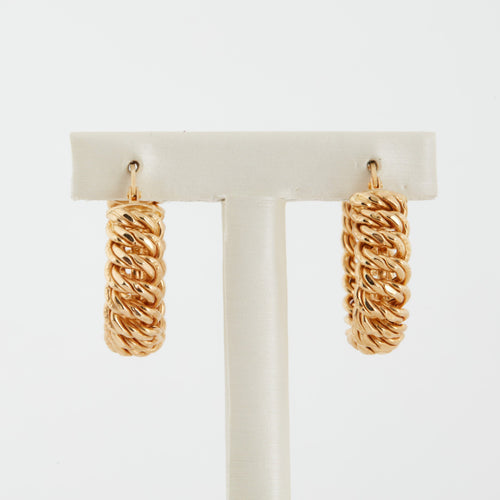 Boucles d'oreilles Créoles maille américaine Or jaune 58 Facettes REF 9083/18