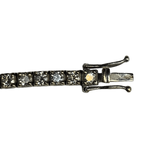 Bracelet BRACELET TENNIS OR BLANC DIAMANTS 5CTS 58 Facettes