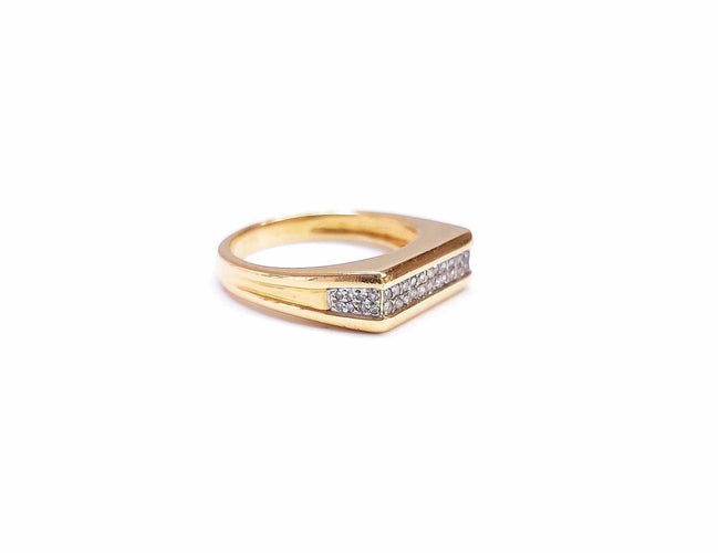 Bague 56 Bague jonc, or jaune, diamants 58 Facettes RA-452/6