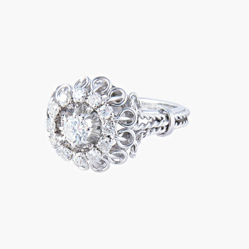 Bague 62 Bague Marguerite Torsade Diamants 58 Facettes