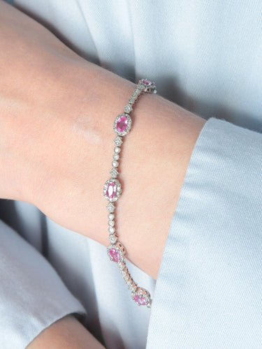 Bracelet Bracelet Saphirs roses 58 Facettes