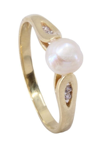 Bague 57 BAGUE PERLE ET DIAMANTS 58 Facettes 074711