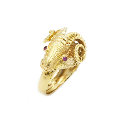 Bague 47 Bague Tête de bélier Rubis 58 Facettes 220187R
