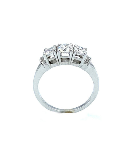 Bague Bague trilogie or blanc 18k et diamants 58 Facettes