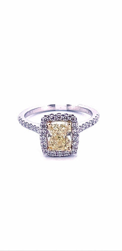Bague 55 Bague Diamant jaune Platine 58 Facettes
