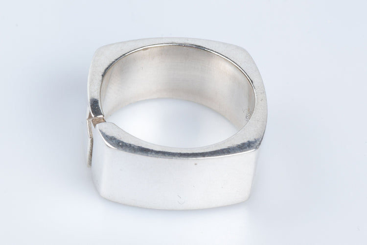 Bague Versani - Bague carrée en Argent 58 Facettes BQHOMVIE84BU-100