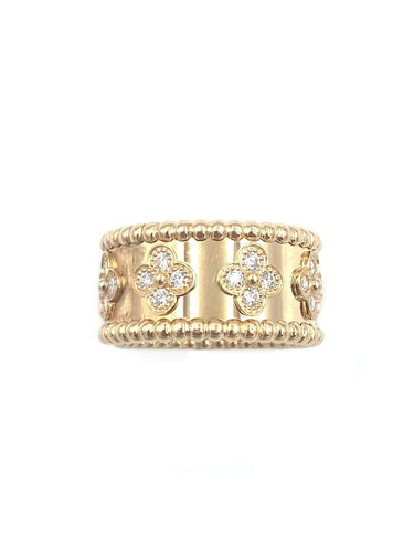 Bague 53 Bague VAN CLEEF & ARPELS Perlée Trèfles diamants 58 Facettes