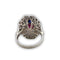 Bague 57.5 Bague de style Art Déco en platine 950 avec saphirs et rubis 58 Facettes Q11B