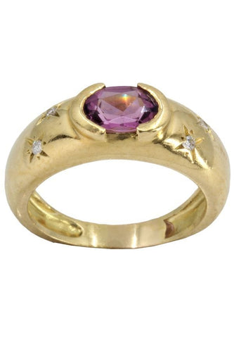 Bague BAGUE JONC TOURMALINE ET DIAMANTS 58 Facettes 054481