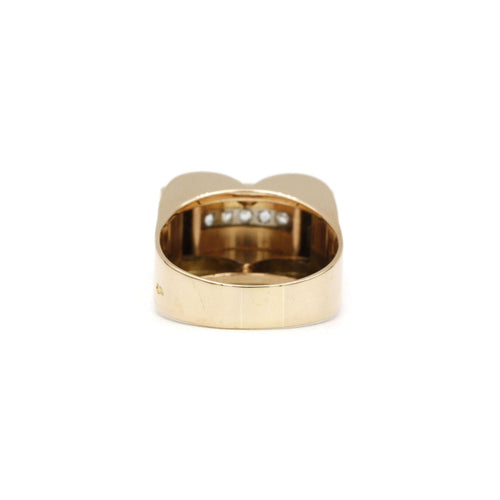 Bague 57 Bague TANK Or jaune Platine Diamants 58 Facettes 240100R