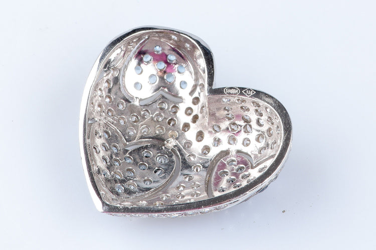 Pendentif Pendentif coeur en or blanc 58 Facettes 111.30249-59