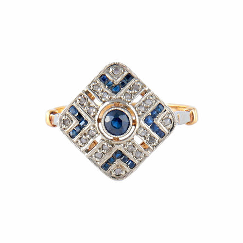Bague 53 Bague Losange Saphirs Diamants 58 Facettes