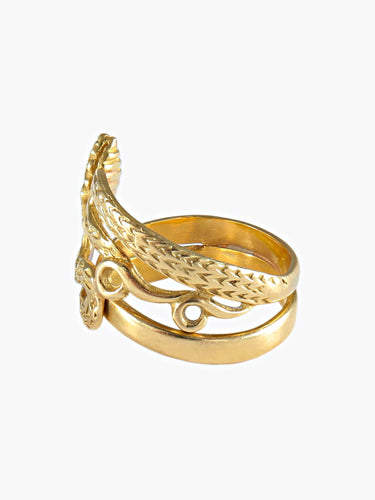 Bague Bague Serpent Or Jaune 58 Facettes