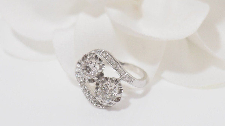 Bague 48 Bague Toi & Moi en Platine & Diamants 58 Facettes 31762