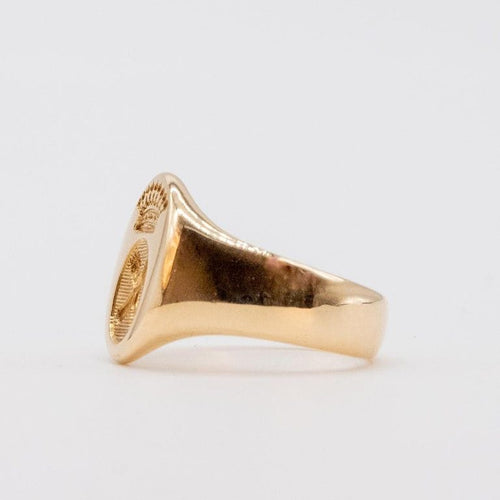 Bague 51 Chevalière Comtale Or 18 Carats 58 Facettes