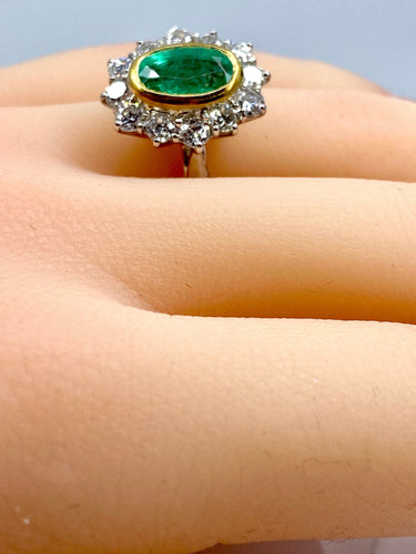Bague 51 Bague marguerite Emeraude Diamants 58 Facettes AB203