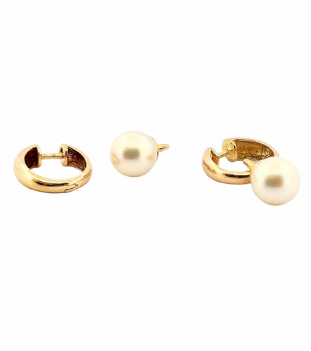 Boucles d'oreilles Boucles d’oreilles or jaune 18 carats et perles amovibles 58 Facettes